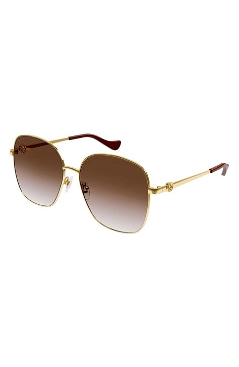 gucci 61mm gradient square sunglasses|Gucci swarovski sunglasses.